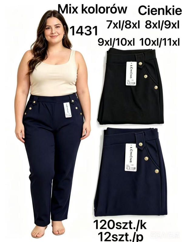 Spodnie damskie Roz 7XL-11XL, Mix Kolor Paczka 12 szt